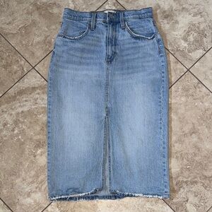 Universal Thread Distressed Light Blue Denim Pencil Skirt